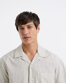 Calvin Klein Jeans Short Sleeve Cotton Poplin Shirt - Beige