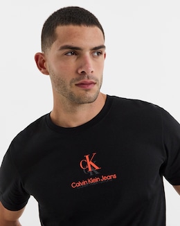 Calvin Klein Jeans Short Sleeve Shadow Logo T-Shirt - Black