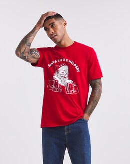 Santas Little Helper Christmas T-shirt L
