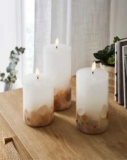 Seashell LED Set of 3 Candles