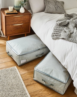 Set of 2 Striped Underbed Storage Bag