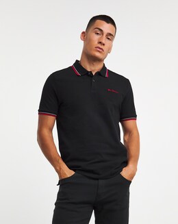 Ben Sherman Black Short Sleeve Signature Tipped Polo