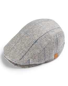 Grey Check Flat Cap