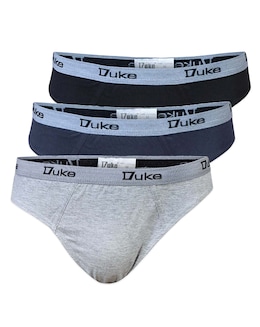 D555 Pack Of 3 Cotton Brief (Black, Grey, Navy)