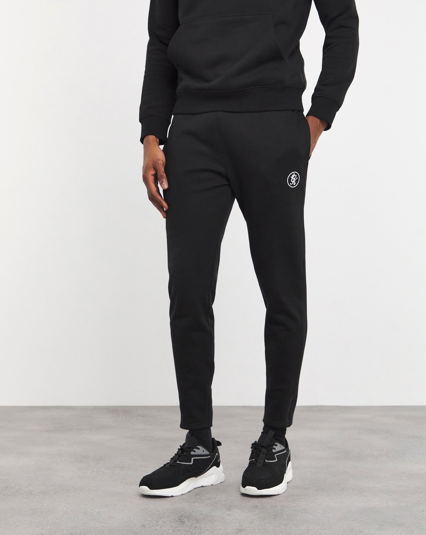 Mens black gym king joggers sales