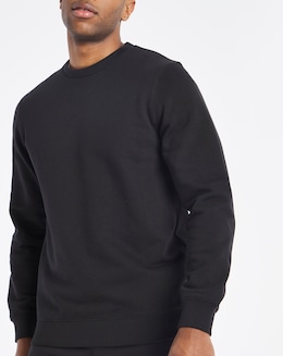 Black Crew Neck Sweat Long
