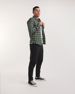 Black Open Hem Joggers