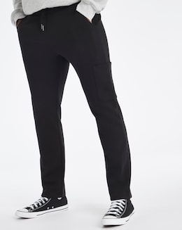 Black Open Hem Cargo Joggers