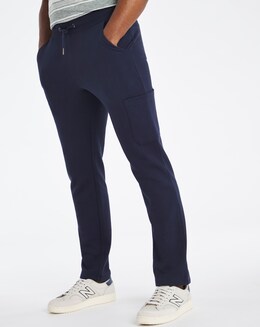 Navy Open Hem Cargo Joggers