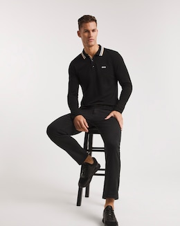 BOSS Black Long Sleeve Plisy Polo
