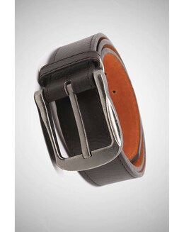 D555 HARRISON Large Buckle Bonded Leather Belt 3.8 cm Width