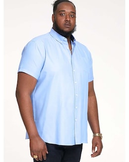 D555 James-SKY BLUE Basic Oxford Short Sleeve Shirt