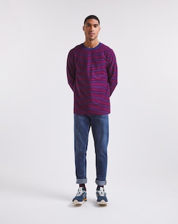 Long Sleeve Textured Stripe T-shirt Long
