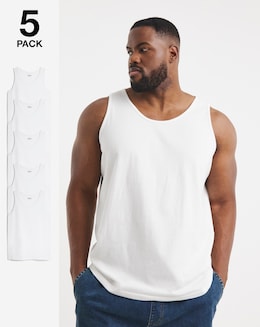 5 Pk Pure Cotton Vests