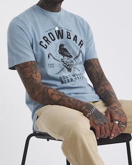 Acid Wash Printed Graphic T-shirt