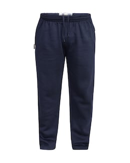 D555 Albert Heavy Weight Jogging Bottom With Open Hem &amp; Zipper Pockets Navy