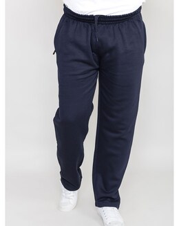 D555 Albert Heavy Weight Jogging Bottom With Open Hem &amp; Zipper Pockets Navy