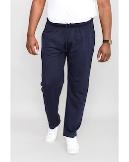 D555 Rory Lightweight Cotton Jogging Bottom With Open Hem &amp; Zipper Pockets Navy