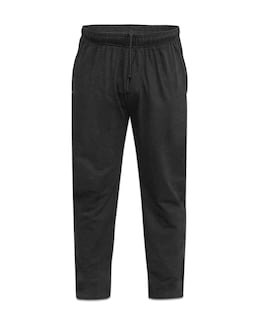 D555 Rory Lightweight Cotton Jogging Bottom With Open Hem &amp; Zipper Pockets Black