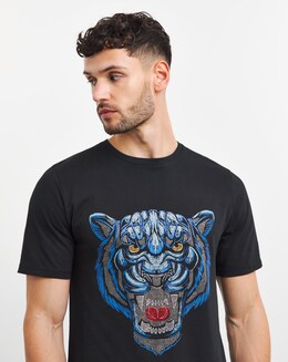 Embellished Panther Print Graphic T-Shirt