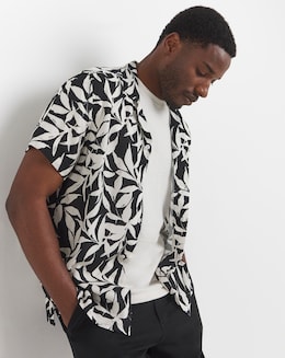Mono Palm Printed Holiday Shirt