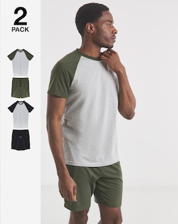 2 Pack Raglan Pyjama Set