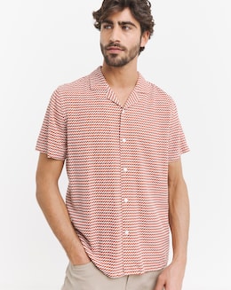 Short Sleeve Revere Geo Print Shirt
