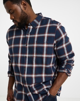 Cotton Rich Flannel Check Shirt Regular - Image