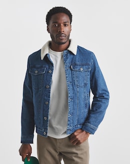 Union Borg Lined Denim Jacket - Image