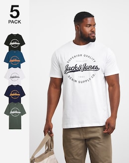 Jack &amp; Jones Stanli 5 Pack T-Shirt