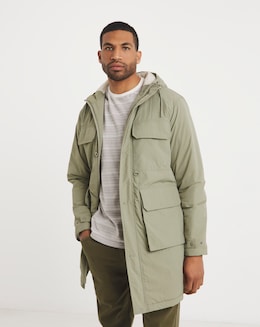 Khaki Shower Resistant Lightweight Padded Parka