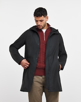 Black Rubberised Hooded Mac