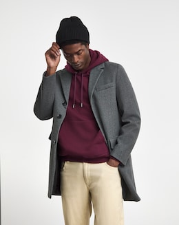 Grey Faux Wool Overcoat