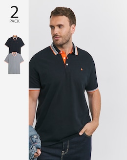 Jack &amp; Jones Paulos Tipped Polo 2 Pack - Multi