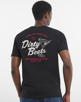 Ben Sherman Beach Club Back Print T-Shirt - Black