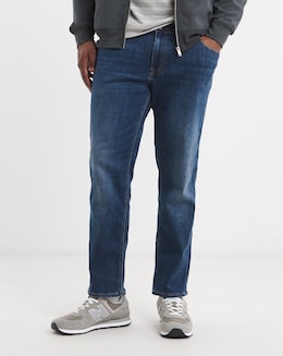 Jack &amp; Jones Straight Fit Tim Jeans In Mid Blue