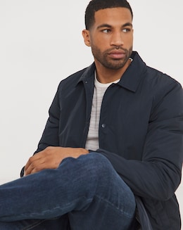 Navy Shower Resistant Lightweight Padded Jacket