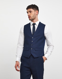 Navy Regular Fit Stretch Waistcoat