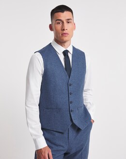 Light Blue Donegal Regular Fit Waistcoat