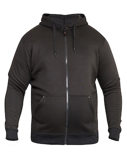 D555 Big &amp; Tall Cantor Heavy Weight Zip Through Hoodie - Black