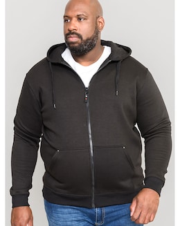 D555 Cantor Heavy Weight Zip Through Hooded Sweatshirt Black