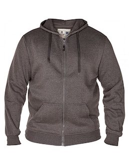 D555 Big &amp; Tall Cantor Heavy Weight Zip Through Hoodie - Grey