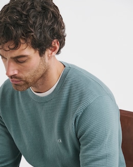 Calvin Klein Waffle Texture Jumper - Blue