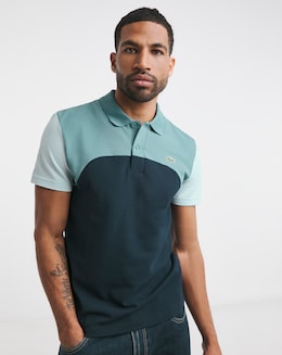 Lacoste Short Sleeve Colourblock Polo - Blue