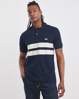 Lacoste Short Sleeve Stripe Chest Polo - Navy