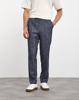 Seb Blue Check Suit Trouser