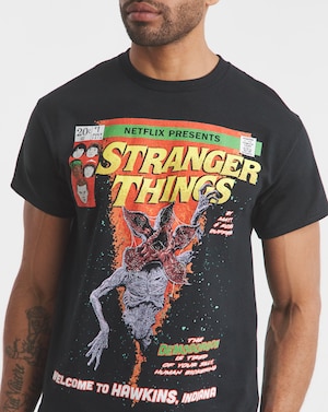 Stranger Things Graphic T-Shirt - Black - Image 2