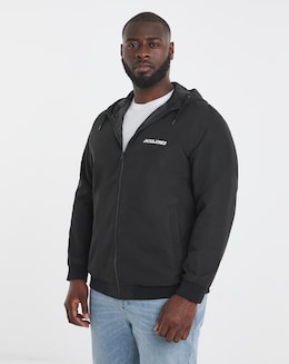 Jack &amp; Jones Rush Hooded Bomber Jacket - Black