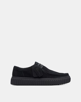 Clarks Torhill Lo Suede Shoes - Black