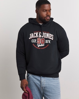 Jack &amp; Jones Logo Hoodie - Navy